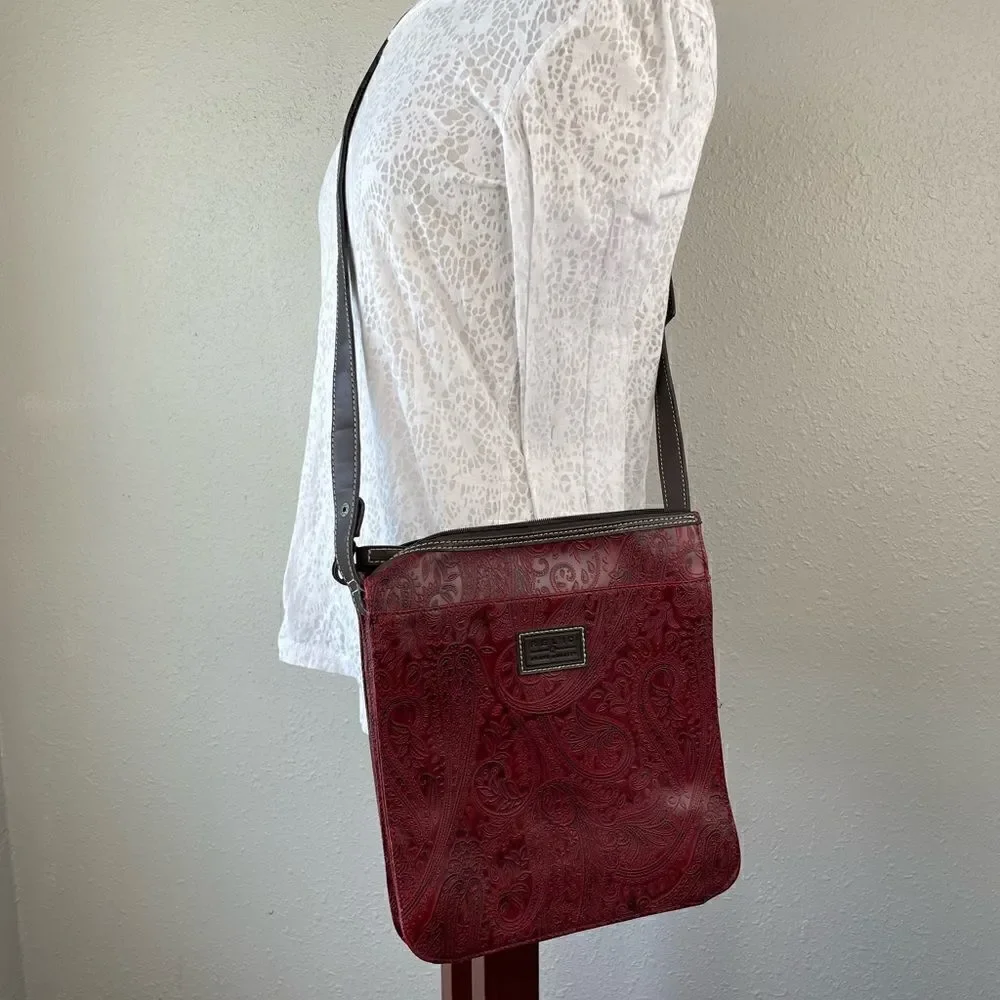 Relic Red Paisley Shoulder Bag EUC